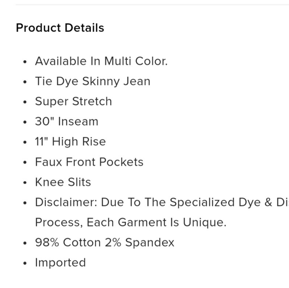 NWT Fashion Nova Pink Yellow Blue Tie Dye Denim High Rise Pants Jeans - Picture 16 of 16